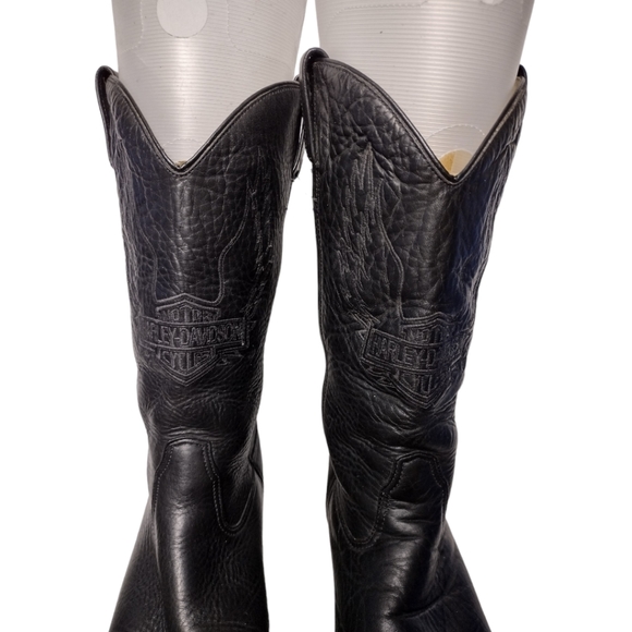 Harley Davidson Oil Resistant Pull On Leather Boots - Picture 2 of 12